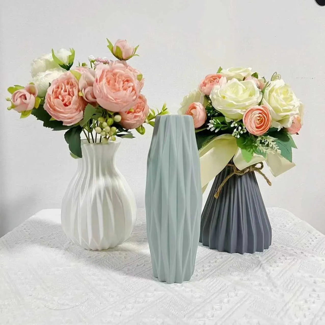 Royelux Modern Plastic Flower Vase - Elegant Nordic Décor for Every Room