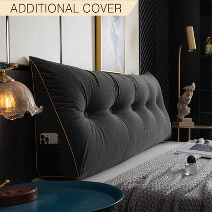 Royaleva Luxury Velvet Pillow Cover - Extra Cover for Velour Wedge Pillow - Charcoal / Small - 100x50x20cm