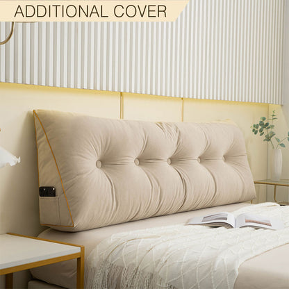 Royaleva Luxury Chic Wedge Pillow Cover - Extra Removable Covers for Versatile Style - Beige / Small - 100x50x20cm