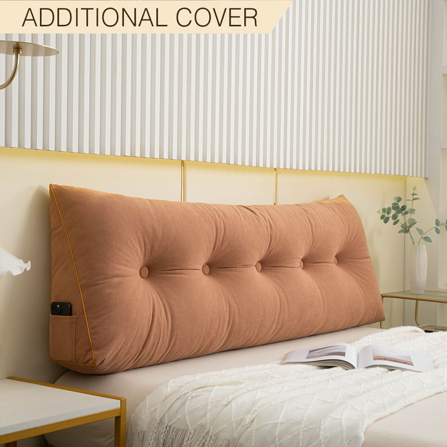 Royaleva Luxury Chic Wedge Pillow Cover - Extra Removable Covers for Versatile Style - Salmon / Small - 100x50x20cm