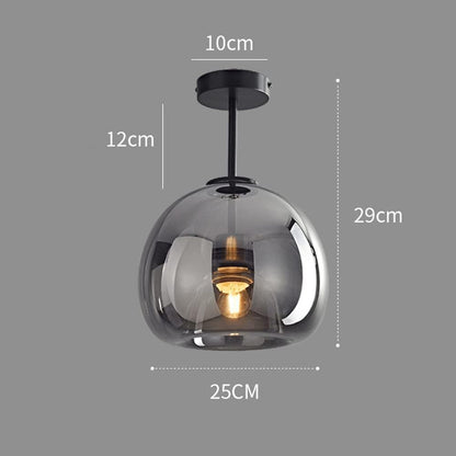 Royallure Copper Glass Semi Flush Mount Ceiling Light - Vintage Charm & Modern Elegance