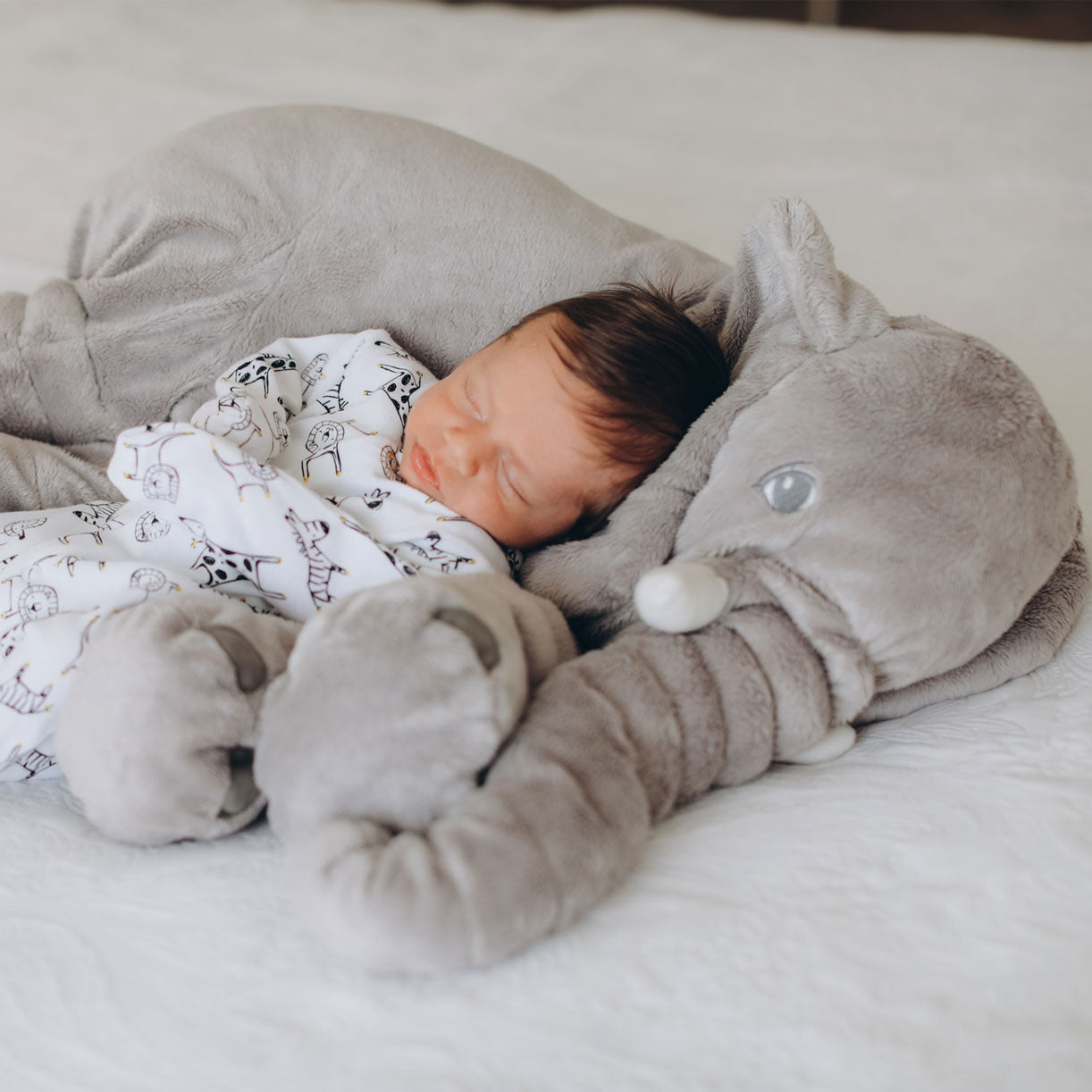 Royaleva Baby Elephant Cuddle Pillow – Soft Plush Companion, Ideal for Newborns & Kids