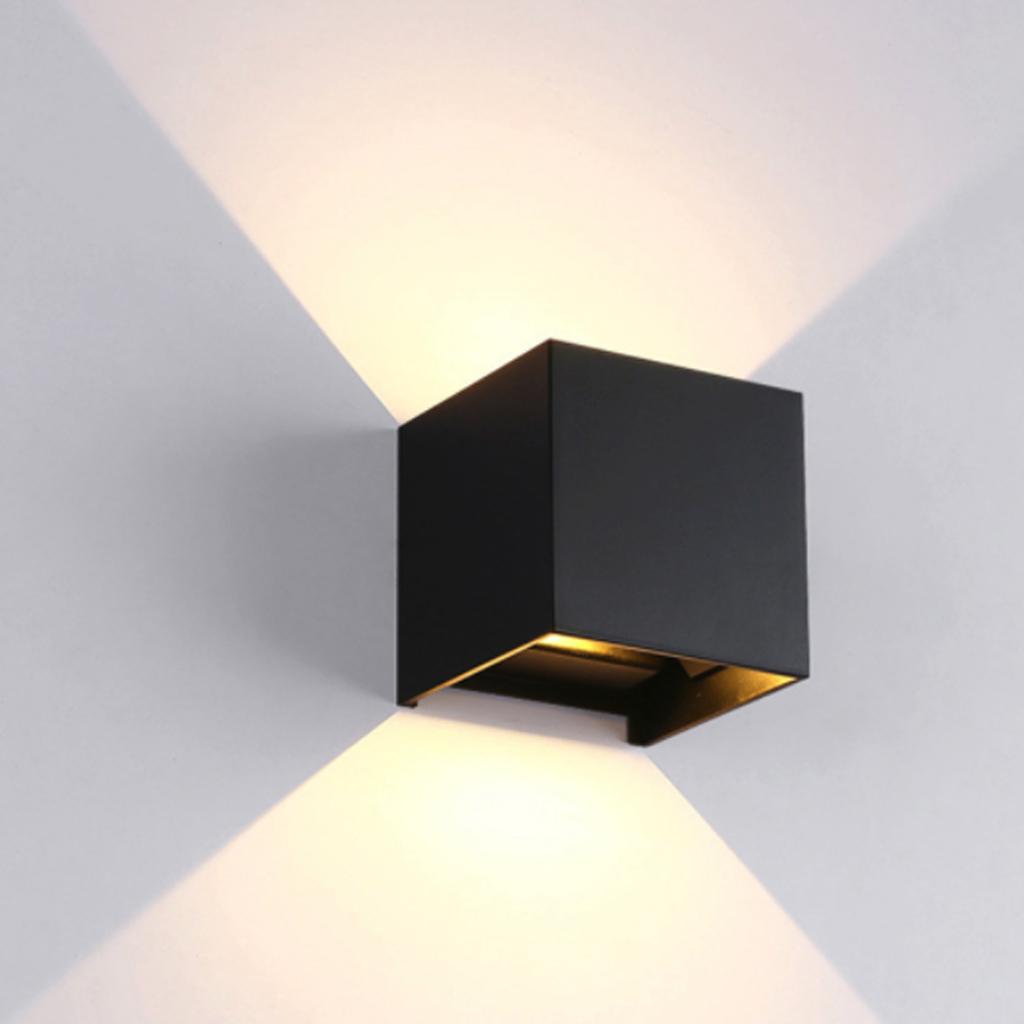 Royelux LED Pentagram Wall Lamp - Stylish Waterproof Light for Indoor & Outdoor Use - Black square 6W / Cold white / Aluminum waterproof