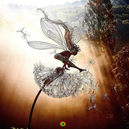 Royallure Enchanted Dancing Fairy Garden Statue – Metal Wind Spinner Décor