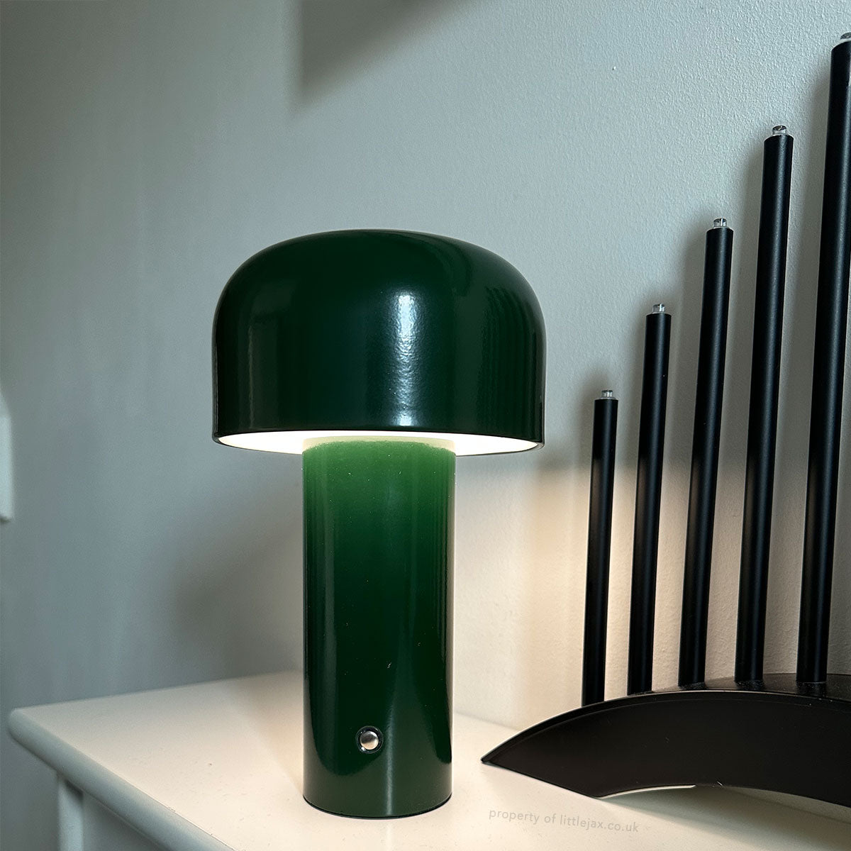 Royaleva Chic Modern Wireless Mushroom Lamp – 3 Brightness Settings, Cordless & USB Rechargeable - Dark Green