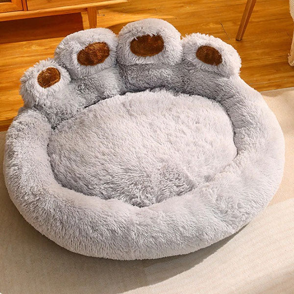 Furora Orthopedic Calming Round Pet Bed - Plush Bear Paw Design for Dogs & Cats, Joint Pain Relief, Machine Washable, Multiple Sizes