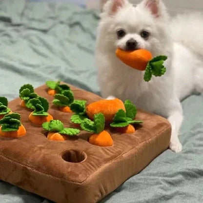 Furora Interactive Carrot Garden Dog Puzzle Toy - Durable & Engaging Treat Hiding Fun for All Breeds