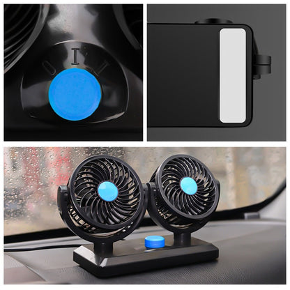 Royelux Dual Head USB Car Cooling Fan - Strong Wind & Aromatherapy