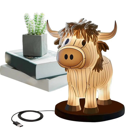 Royallure Highland Cow LED Night Light Lamp