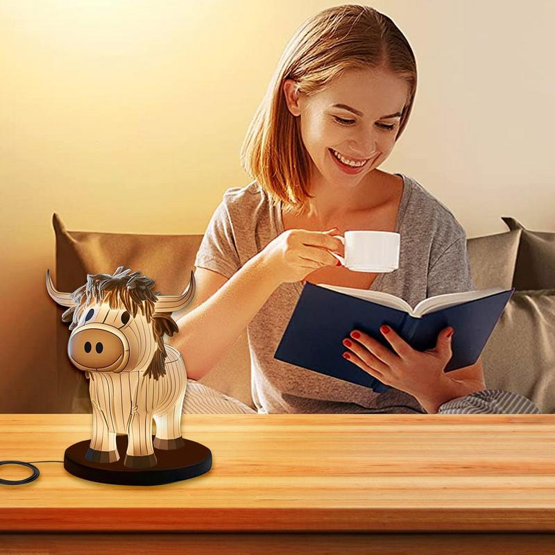 Royallure Highland Cow LED Night Light Lamp