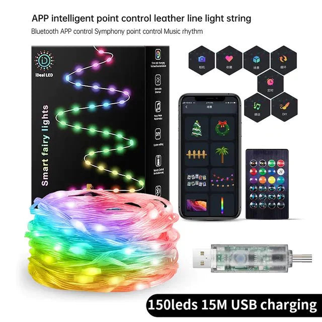 RoyaleGlow Color-Changing Fairy Lights with Music Sync and DIY Installation