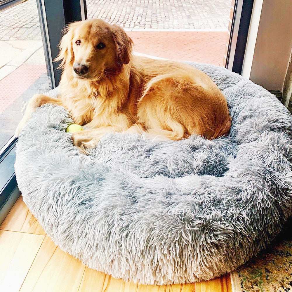 Pawelux Anti-Anxiety Deep Sleep Dog Bed – Cozy Faux Fur Sanctuary for All Breeds