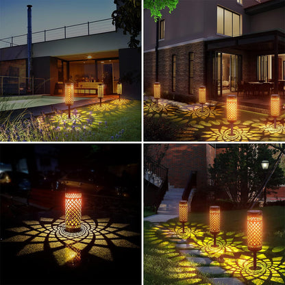 6 Pack Solar Pathway Lights Outdoor, Solar Lights Bright Metal Retro Solar Garden Lights Decorative Waterproof Solar Powered Led Landscape Lighting for Path Lawn Patio Yard Walkway