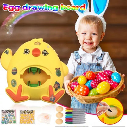 Royallure Easter Egg Decorating Craft Kit for Kids - Creative DIY Activity with Spin Dye Machine and Colorful Markers