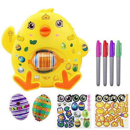 Royallure Easter Egg Decorating Craft Kit for Kids - Creative DIY Activity with Spin Dye Machine and Colorful Markers