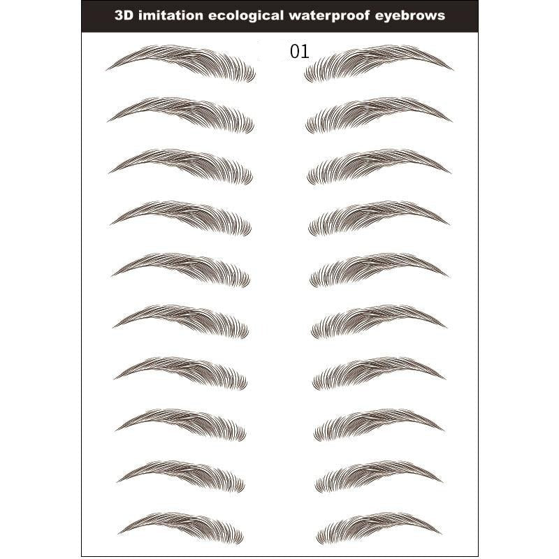 Royallure Waterproof 3D Brow Tattoo Stickers - Easy Application, Long-Lasting, Natural Looks