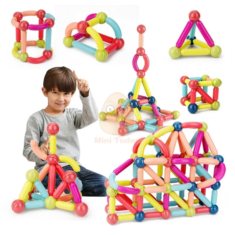 Royallure Creative Pastel Magnetic Building Blocks Set for Kids - 25 to 72 Pieces STEM Educational Toy