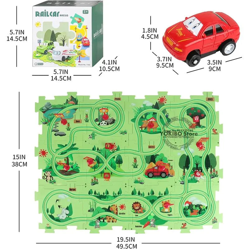 Royallure Logic Puzzle Race Track Car for Kids - Boosts Creativity & Problem-Solving Skills