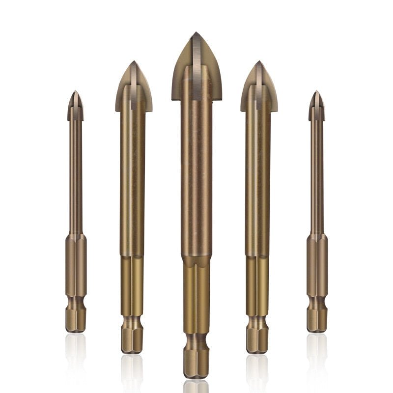 Royallure Universal Drill Bit Set for Glass, Tile & Marble - 5 Sizes, High-Quality YG6X Alloy, Fast & Smooth Drilling