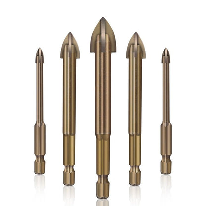 Royallure Universal Drill Bit Set for Glass, Tile & Marble - 5 Sizes, High-Quality YG6X Alloy, Fast & Smooth Drilling