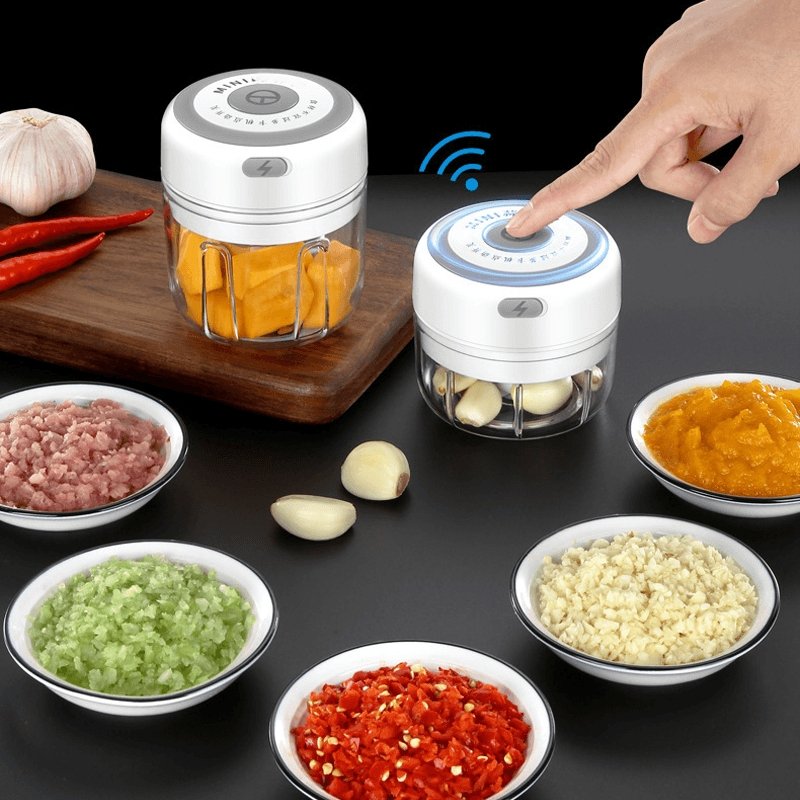 Royallure Electric Mini Food Processor - Portable USB Chopper for Vegetables, Meat, and Nuts - Easy One-Touch Operation with Stainless Steel Blades - 150ml Capacity