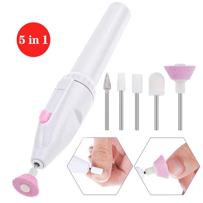 Royallure Electric Nail Care & Gel Removal Kit - Professional Manicure & Pedicure, Portable Nail Drill with 5 Grinding Heads