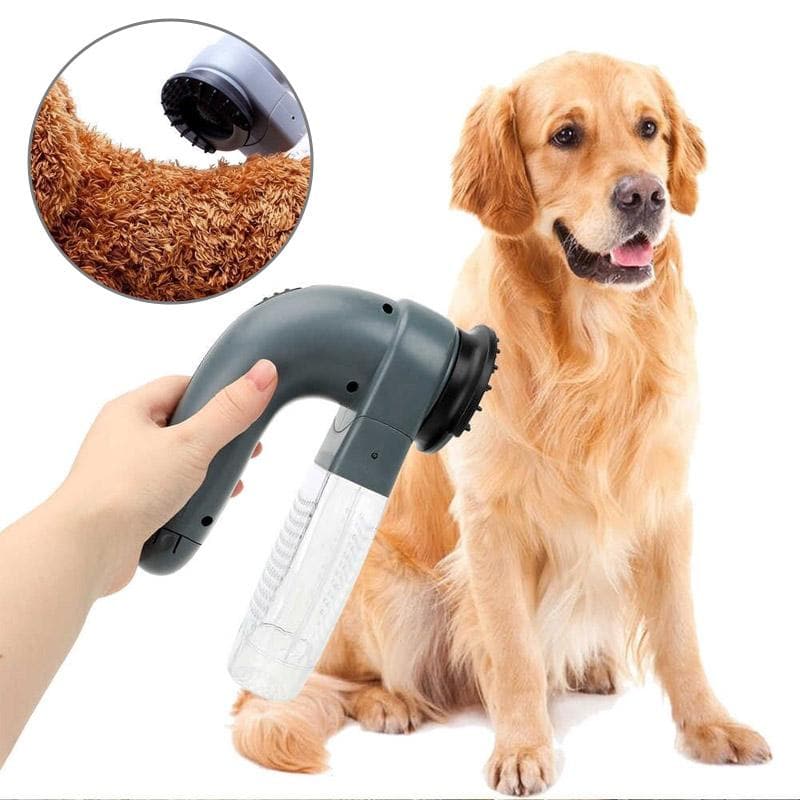 Royallure Cordless Electric Pet Grooming Vacuum Hair Remover with Massaging Brush and Attachments