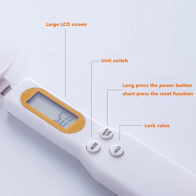 Royallure Digital Kitchen Measuring Spoon with High Precision Scale, Tare Function, and Removable Spoon for Easy Cleaning