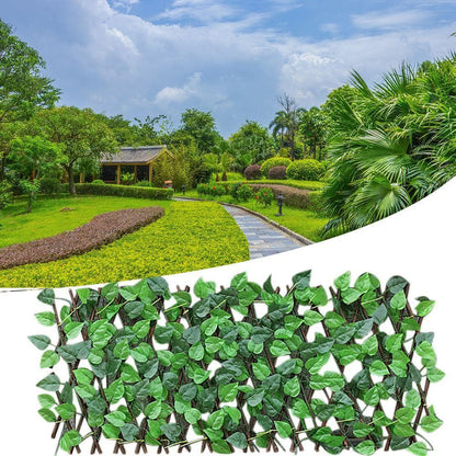 Royallure Expandable Ivy Privacy Fence with Willow Wood Frame - Artificial Greenery for Instant Outdoor Aesthetics and Sunlight Blockage