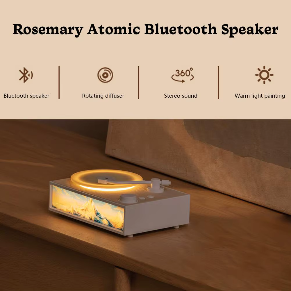 Aroma Bluetooth Speaker – Ambient Light & Essential Oil Diffuser with 360° Scent and Music