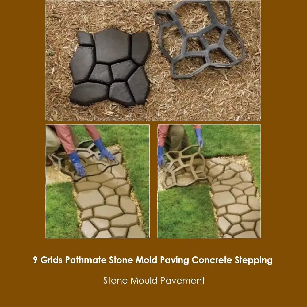 Royallure Garden Pathway Concrete Mold – Reusable Decorative Pavement Maker for Easy DIY Paths