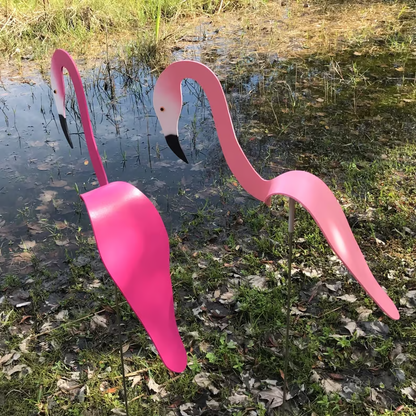 Swirl Bird Wind Spinner – Rotating Flamingo Garden Decoration