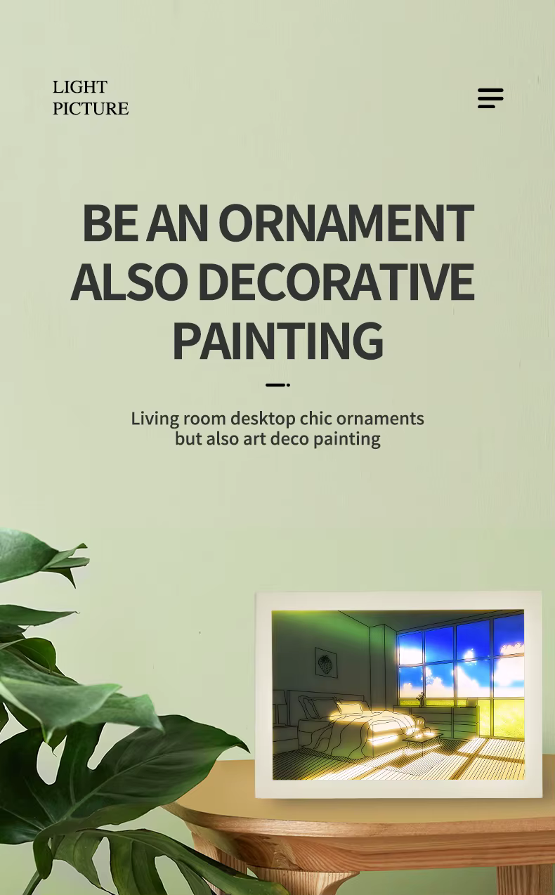 Modern Dimmable Lighting Painting – Minimalist Luminous Art for Bedroom & Living Room