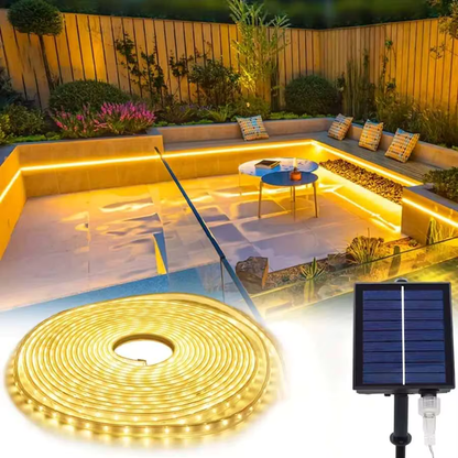 Royelux Solar LED Strip Light - 16.4ft Waterproof Outdoor Light Bar with Remote