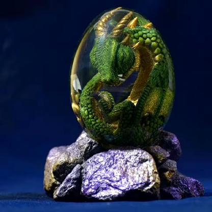 Royaleva Lava Dragon Egg Statue – Mystical Resin Ornament for Home Décor