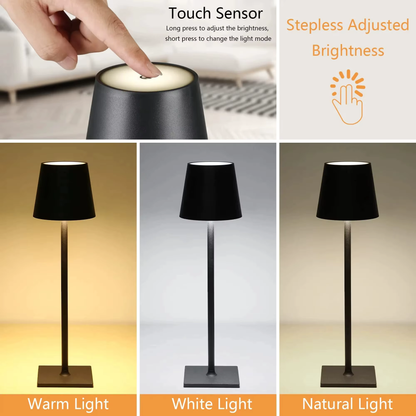 Rayvia Cordless Table Lamp - Battery Operated, Dimmable LED with Waterproof Design