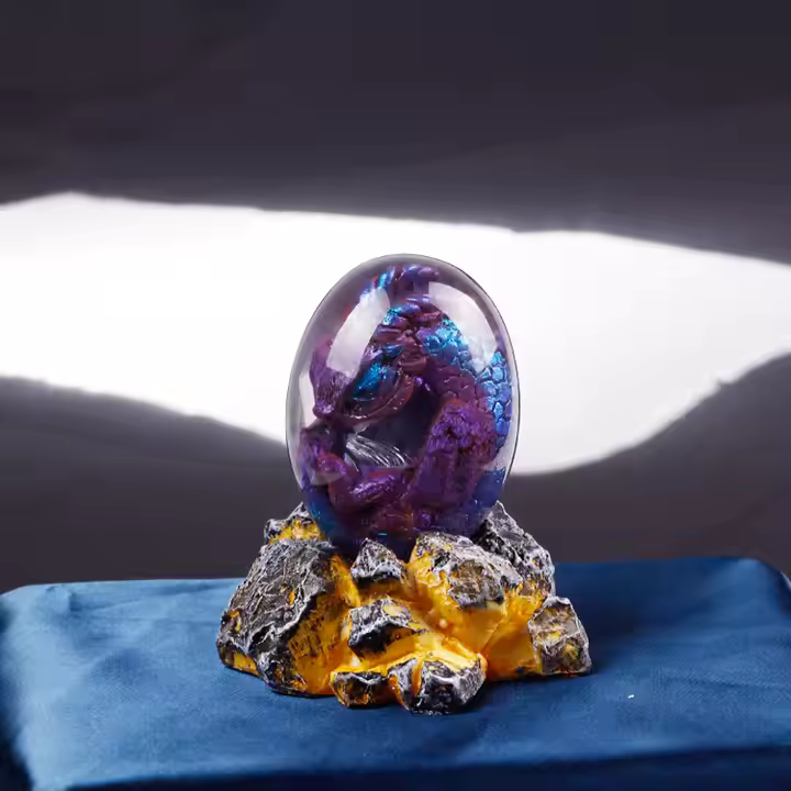 Royaleva Lava Dragon Egg Statue – Mystical Resin Ornament for Home Décor