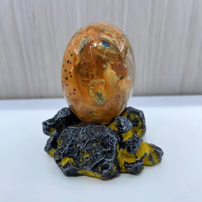 Royaleva Lava Dragon Egg Statue – Mystical Resin Ornament for Home Décor