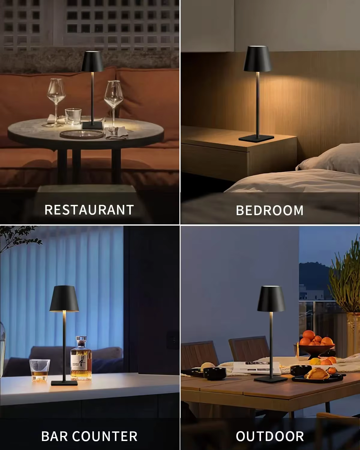 Rayvia Cordless Table Lamp - Battery Operated, Dimmable LED with Waterproof Design