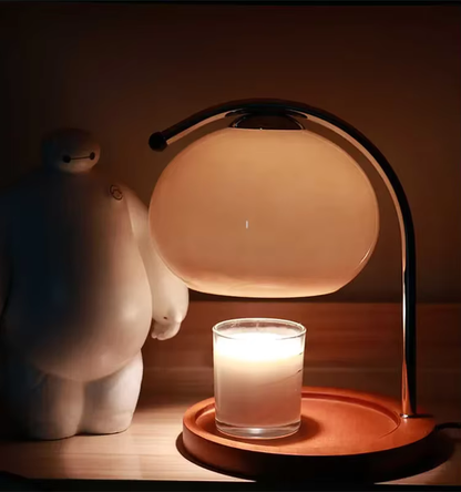 Retro Glass Candle Warmer Table Lamp - Aromatherapy Desk Lamp for Bedroom and Office