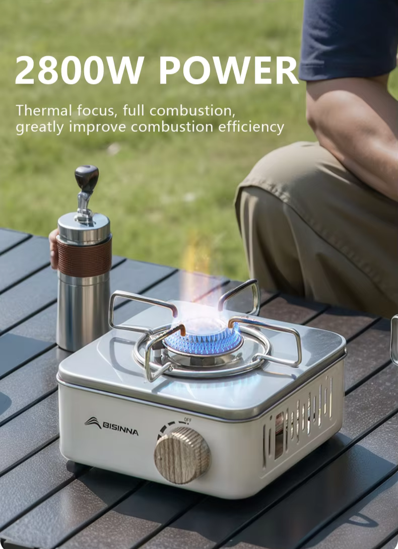 Royaleva Portable Camping Gas Stove – 2800W High-Power Outdoor Cassette Burner