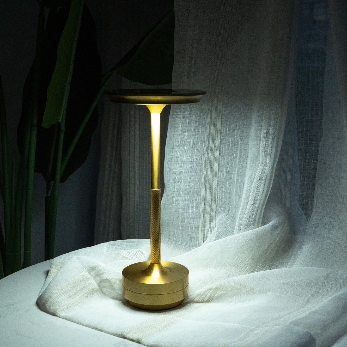 Luxlive Cordless Ambient Table Lamp  - Metallic, Waterproof, Adjustable Brightness