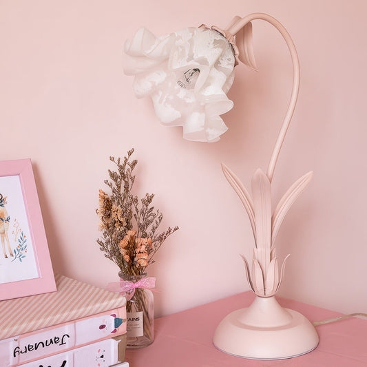 Floral Table Lamp - Vintage Flower Desk Lamp Perfect for Bedroom, Living room, and Study