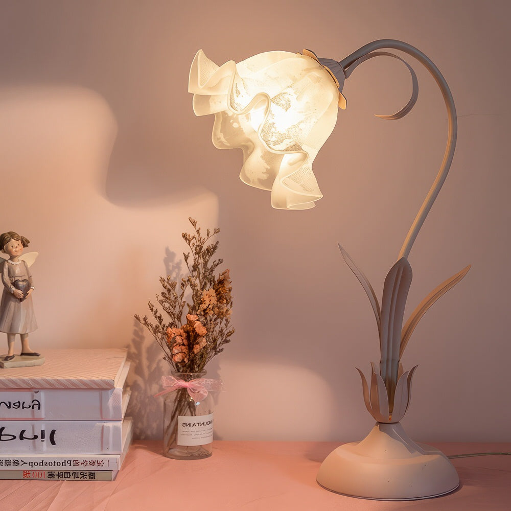 Floral Table Lamp - Vintage Flower Desk Lamp Perfect for Bedroom, Living room, and Study