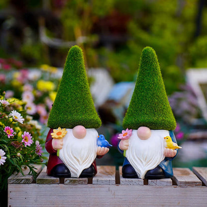 Royaleva Decorative Garden Elderly - Whimsical Resin Figurine for Indoor & Outdoor Spaces - Blue Clothing