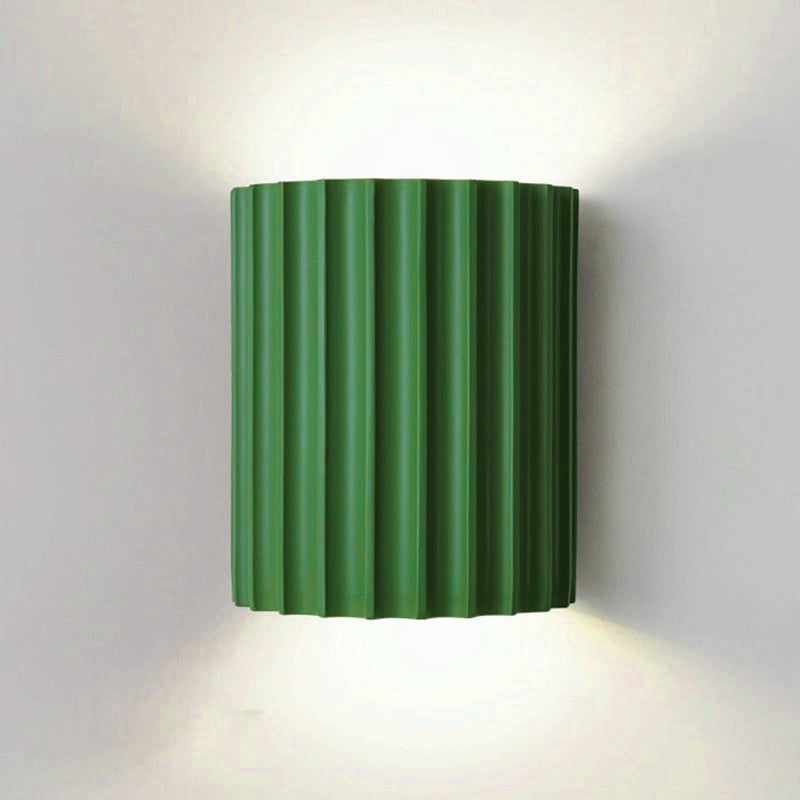 RoyaleGlow Elegant Resin Wall Light for Striking Stairway Ambiance - Green / Warm White