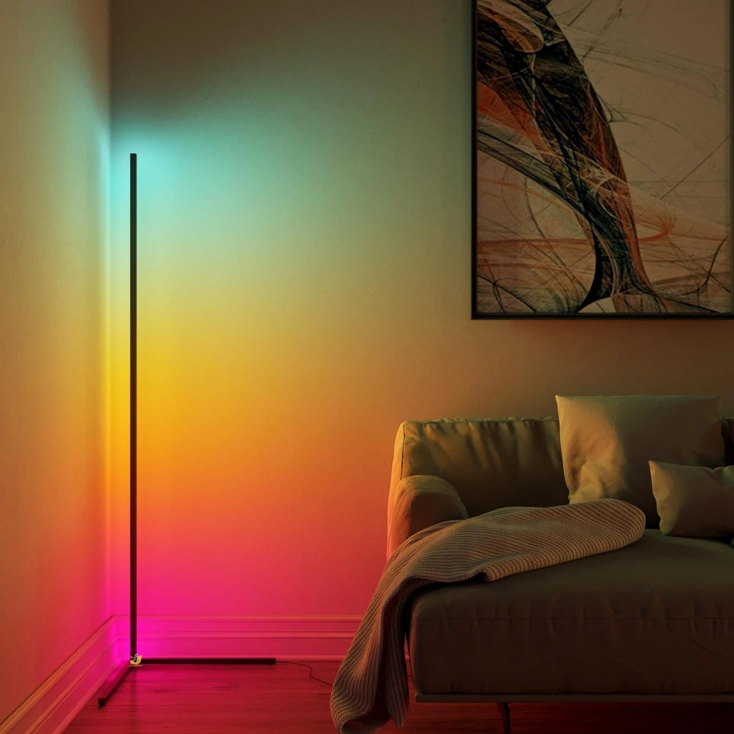 RoyaleGlow Color-Changing LED Floor Lamp for Space-Saving Corner Illumination