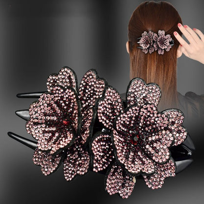 Royallure Floral Elegance Hair Clip with Sparkling Stones