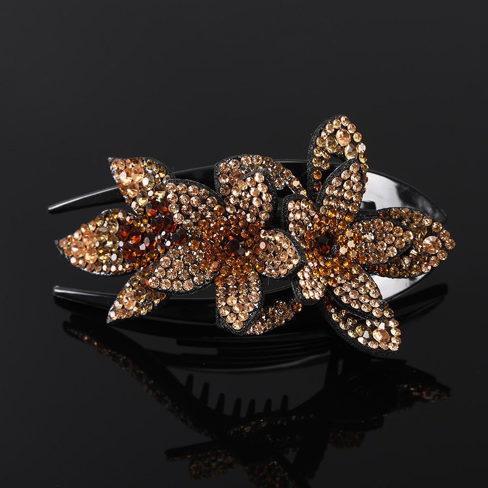 Royallure Floral Elegance Hair Clip with Sparkling Stones