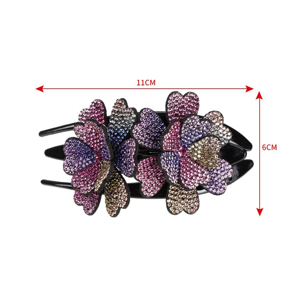 Royallure Floral Elegance Hair Clip with Sparkling Stones